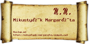 Mikustyák Margaréta névjegykártya